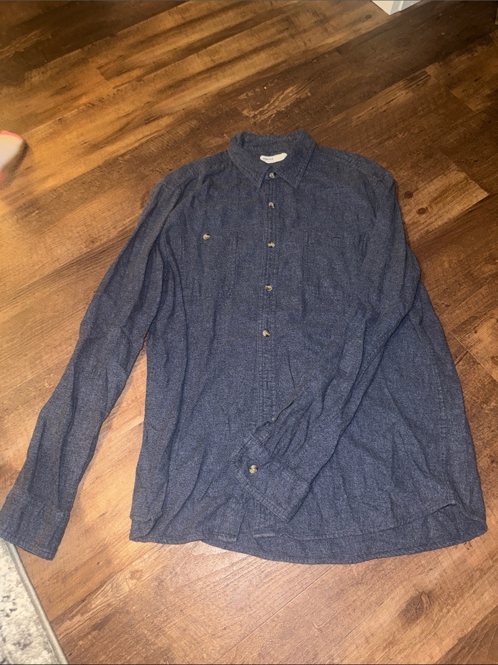 Sonoma Heathered Navy Button-Down Shirt